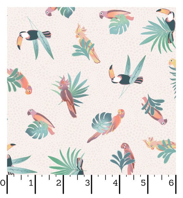 Wild Side Birds in Cream - Blue Owl Quilt Co.