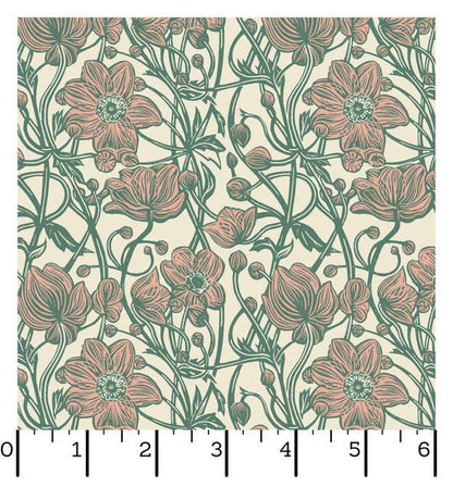 Cottage Flowers Anemone in Pink - Blue Owl Quilt Co.