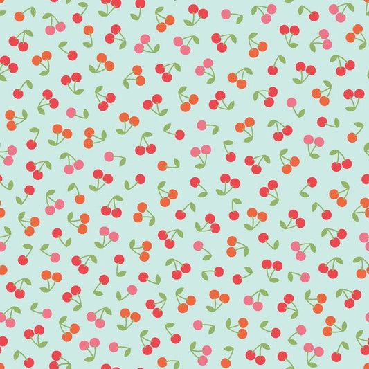 Sweet Shoppe Cherries in Blue - Blue Owl Quilt Co.