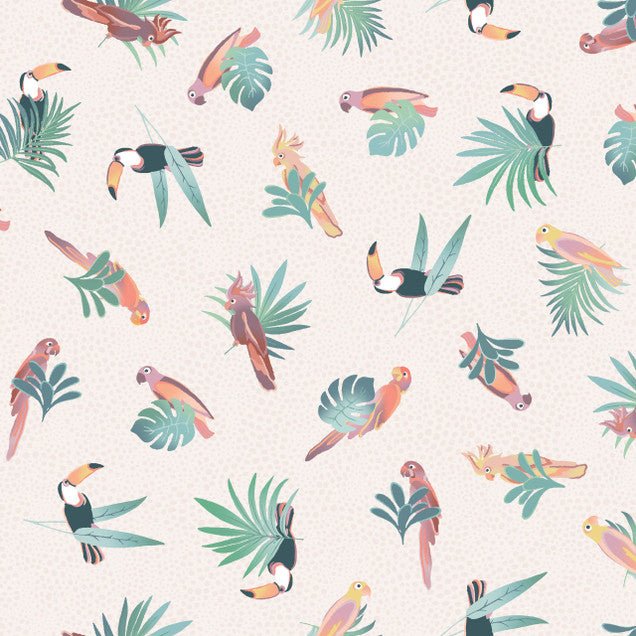 Wild Side Birds in Cream - Blue Owl Quilt Co.