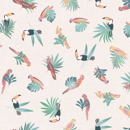 Wild Side Birds in Cream - Blue Owl Quilt Co.
