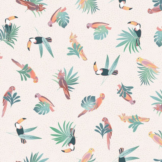 Wild Side Birds in Cream - Blue Owl Quilt Co.